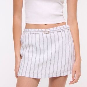 Abercrombie & Fitch Striped Linen Skort